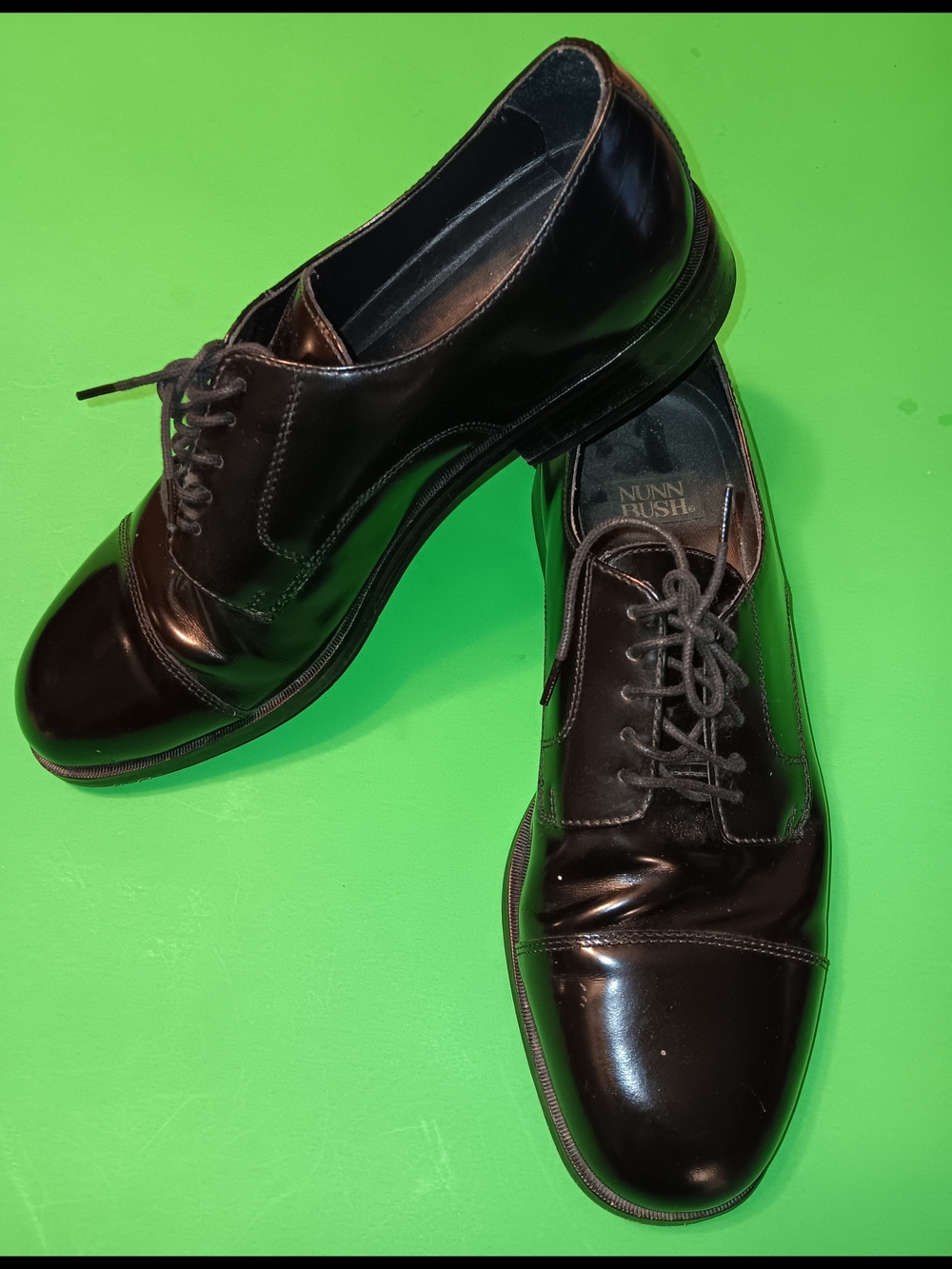 Nunn Bush Black Dress Flex Leather Shoes (83522-01) Preowned Men's Size 11 M